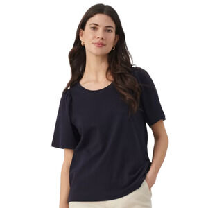 PART TWO Copenhagen Imalea PW T-Shirt in Night Sky Blue Cotton Women's Large